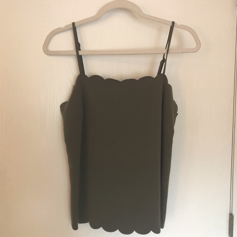 Banana Republic Scalloped Olive Green Tank | Size S